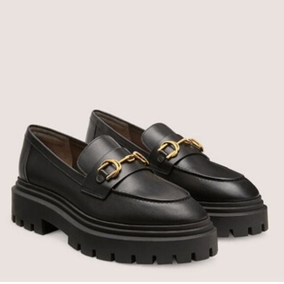 Stuart Weitzman Shoes - Stuart Weitzman Owen Buckle Ultra Lug Loafer Black Leather Size 7B NWT